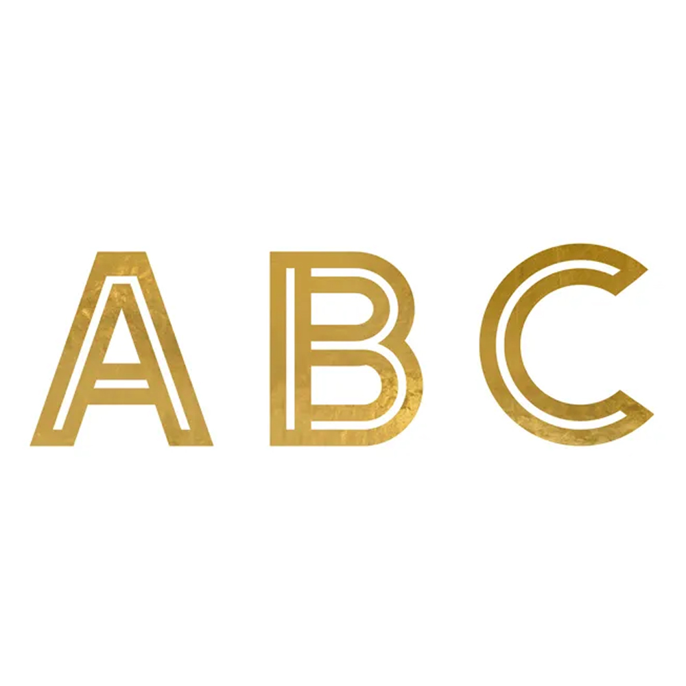 ALPHABET STICKERS GOLD 4CM 6PCS