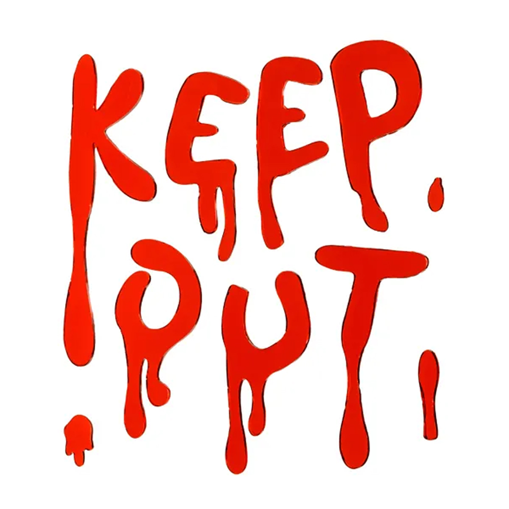 GEL WINDOW STICKERS KEEP OUT RED
