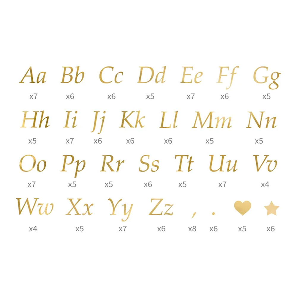 LETTER STICKERS GOLD 143 LETTERS AND 28 SIGNS 5 SHEETS - Image 2
