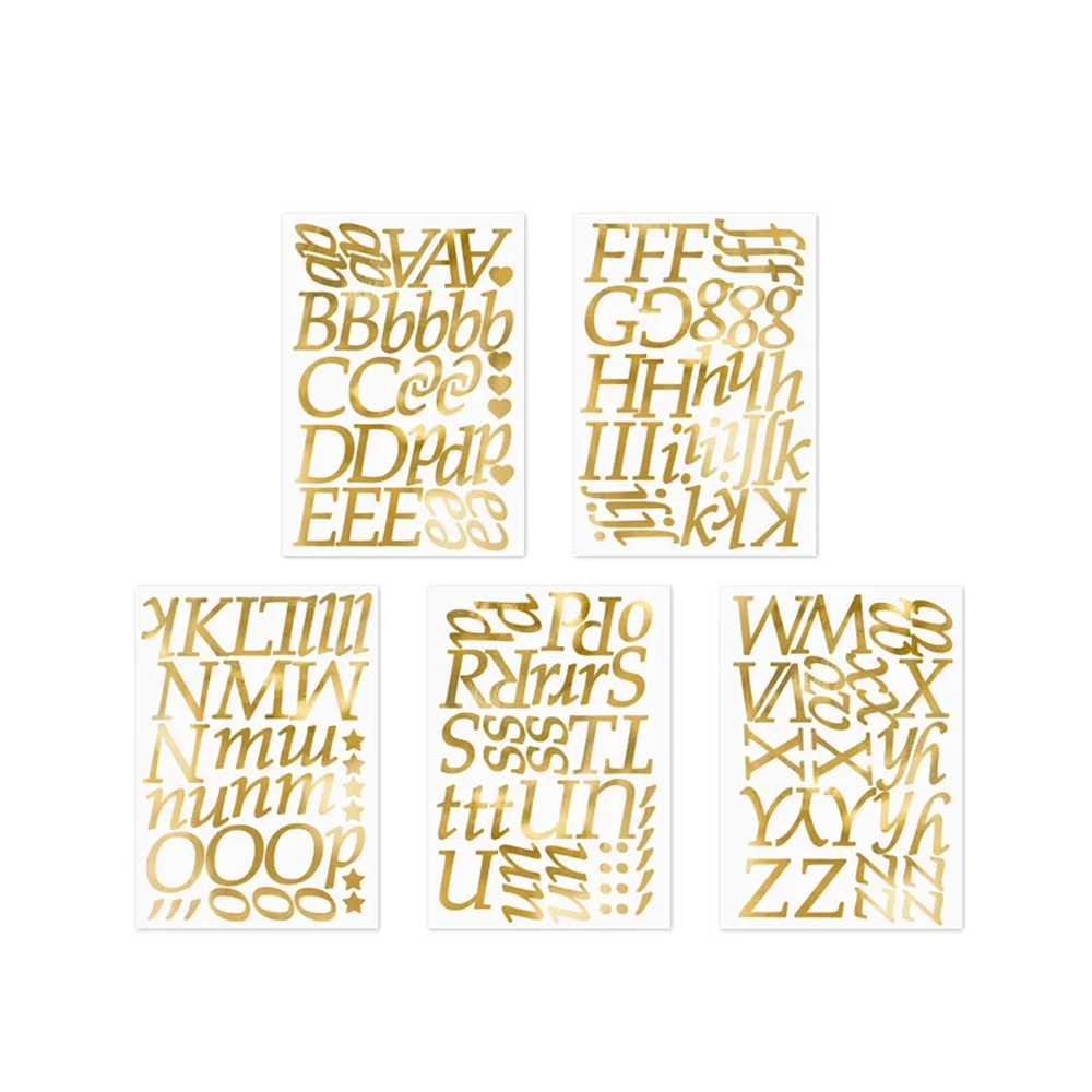 LETTER STICKERS GOLD 143 LETTERS AND 28 SIGNS 5 SHEETS - Image 5