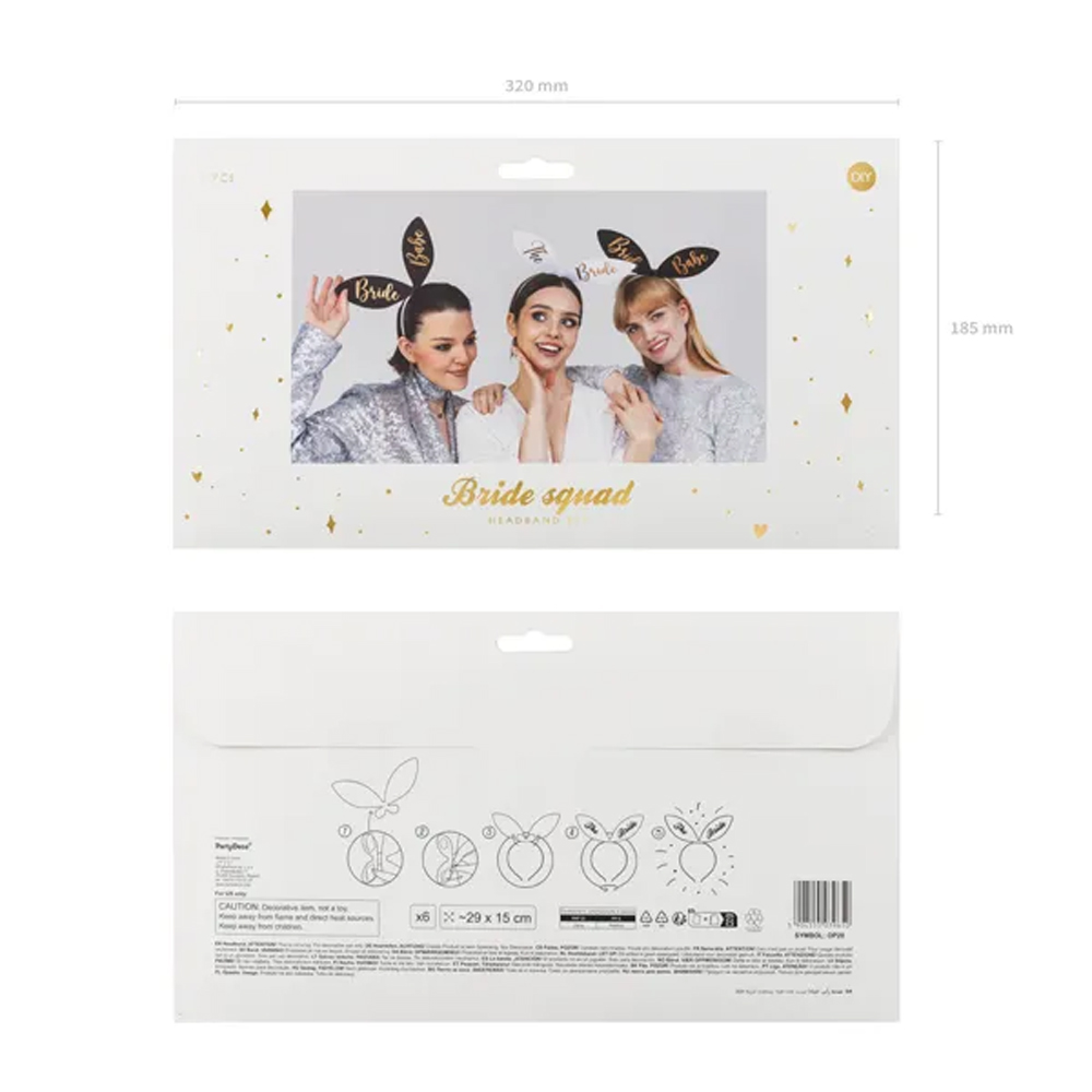 HEADBANDS BRIDE SQUAD 15X29CM 6PCS - Image 5