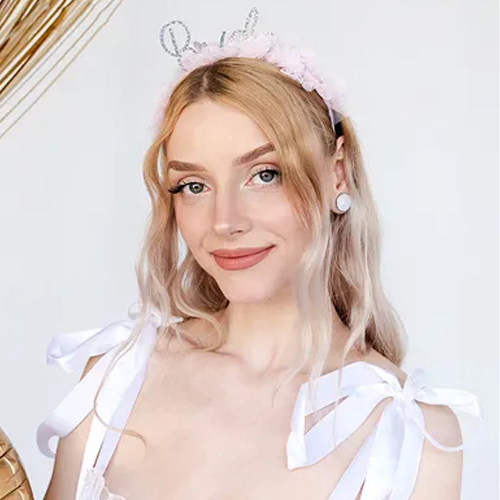 BRIDE HEADBAND WITH FRILL 17.5 X 18CM - Image 2