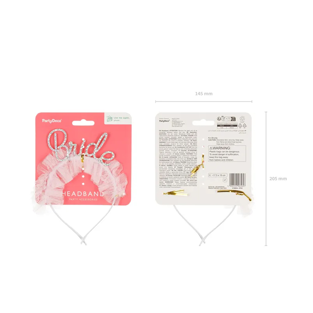 BRIDE HEADBAND WITH FRILL 17.5 X 18CM - Image 5