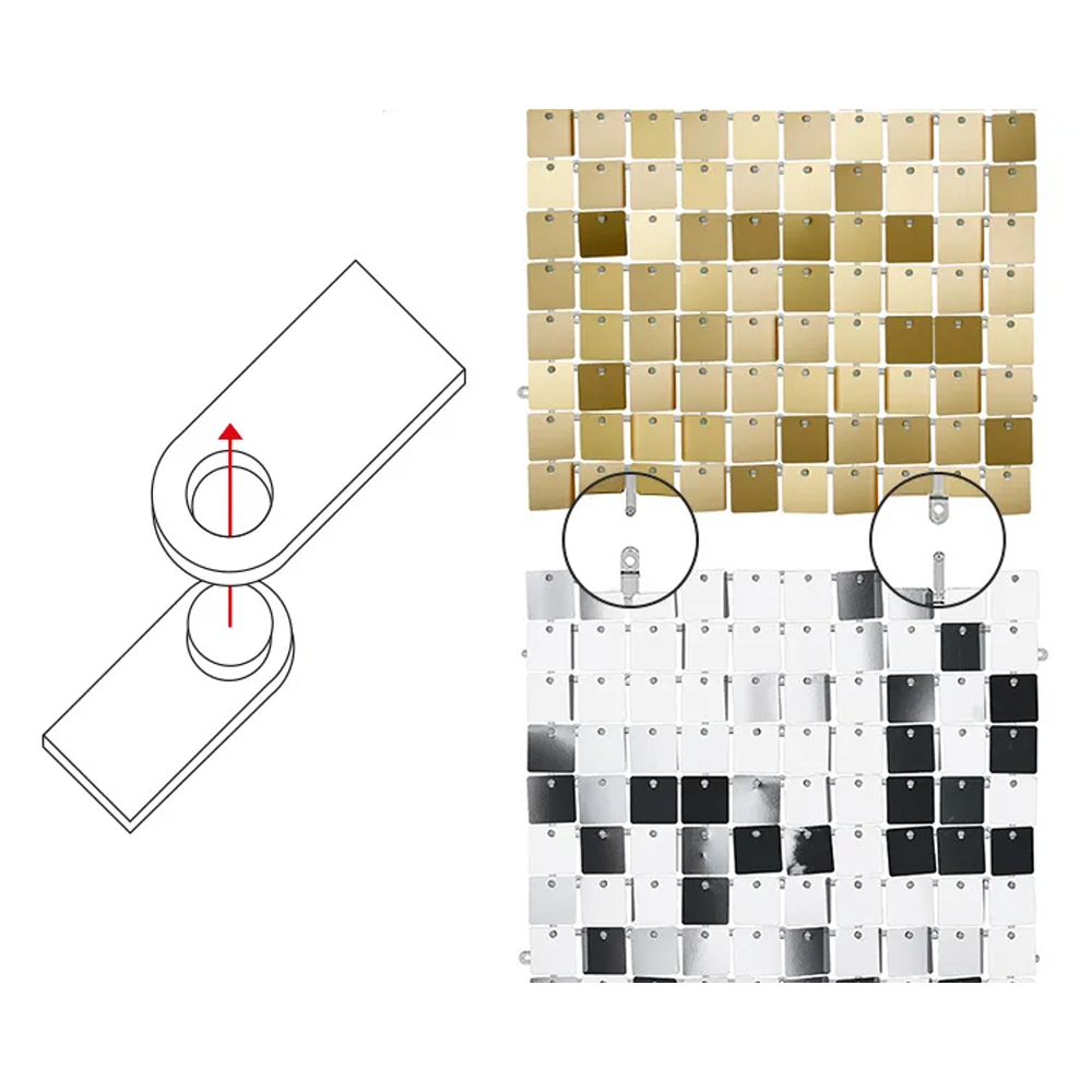 SEQUIN BACKDROP PANEL SQUARE-SHAPE COLOUR 30X30CM - Image 4