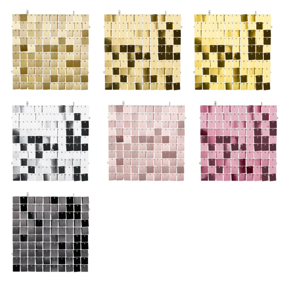 SEQUIN BACKDROP PANEL SQUARE-SHAPE COLOUR 30X30CM