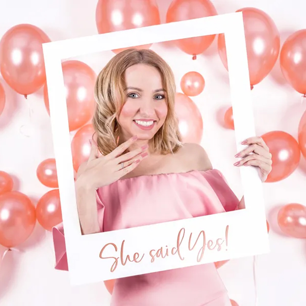 SLEFIE PHOTO FRAME SHE SAID YES ROSE GOLD 50X59.5CM - Image 2