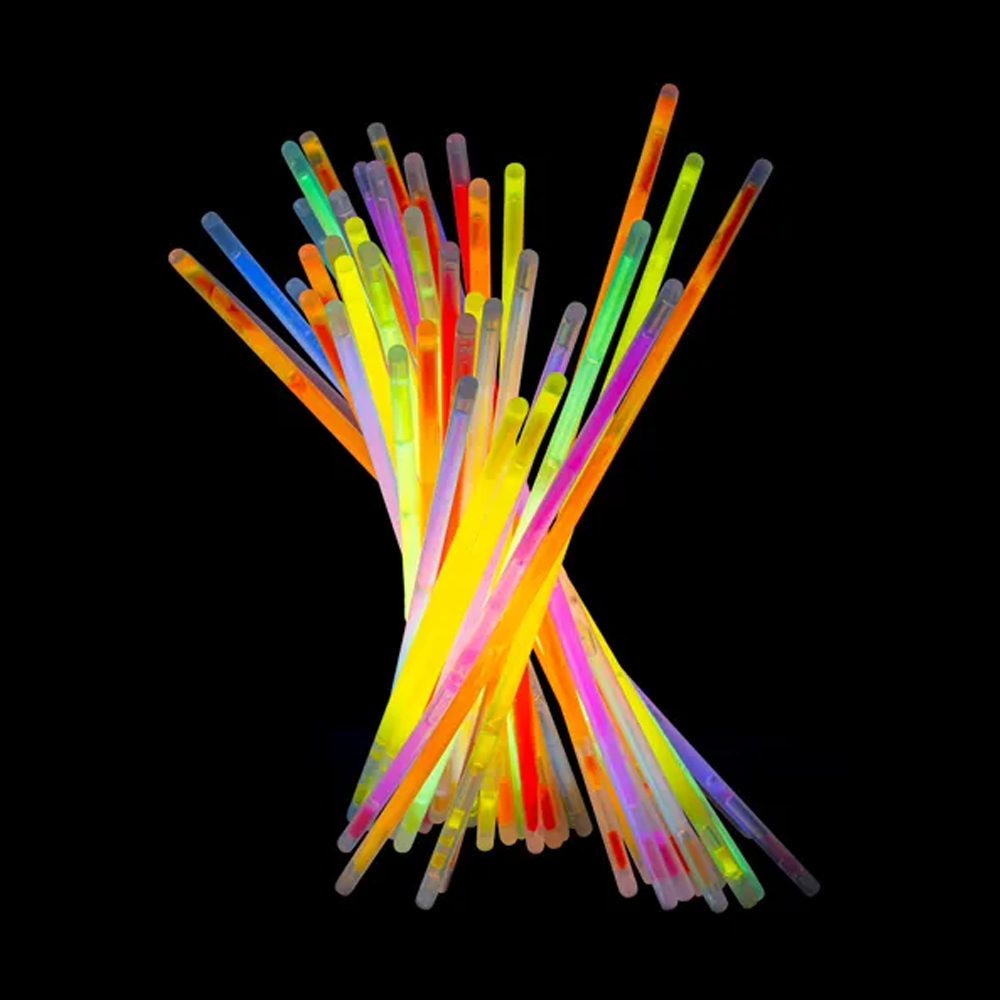 FLUORESCENT GLOW STICKS MULTICOLOUR 20CM 100PCS - Image 2