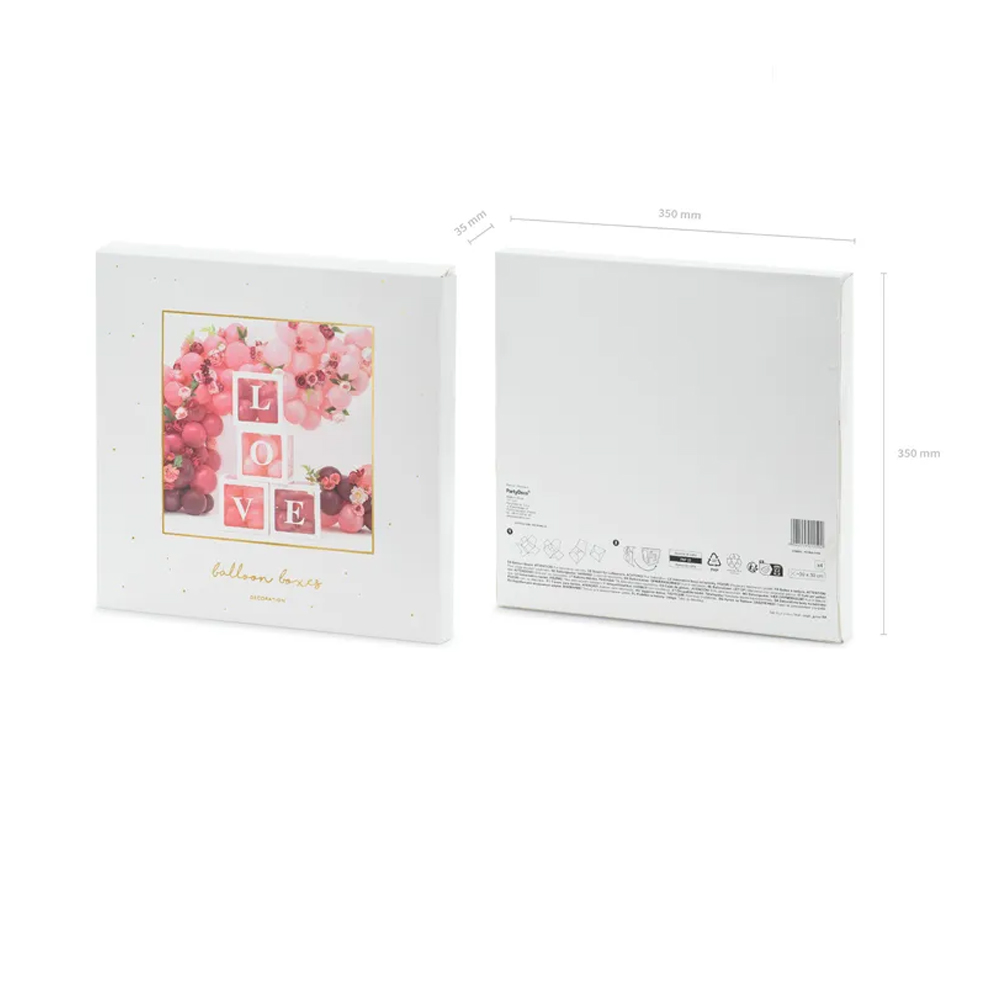 BALLOON BOXES LOVE WHITE 30X30CM 4PCS - Image 3