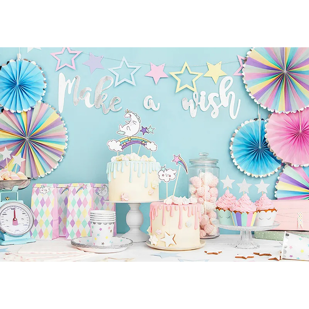 DECORATIVE ROSETTES UNICORN MIX 3PCS - Image 2