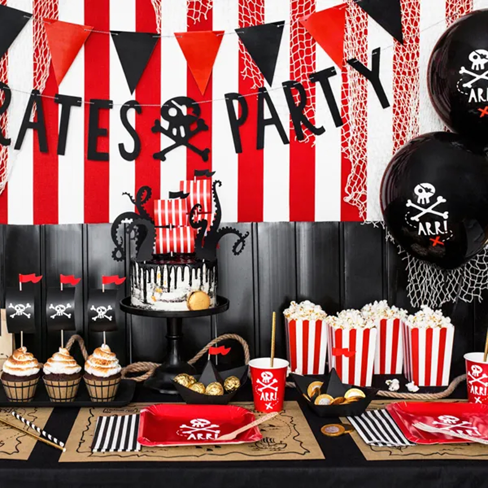 BALLOONS PIRATES PARTY PASTEL BLACK 30CM 6PCS - Image 3