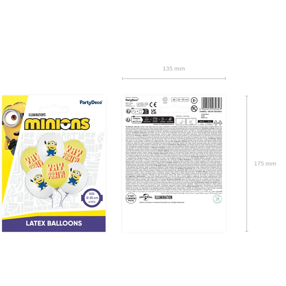 STRONG BALLOONS MINIONS 30CM 6PCS - Image 4