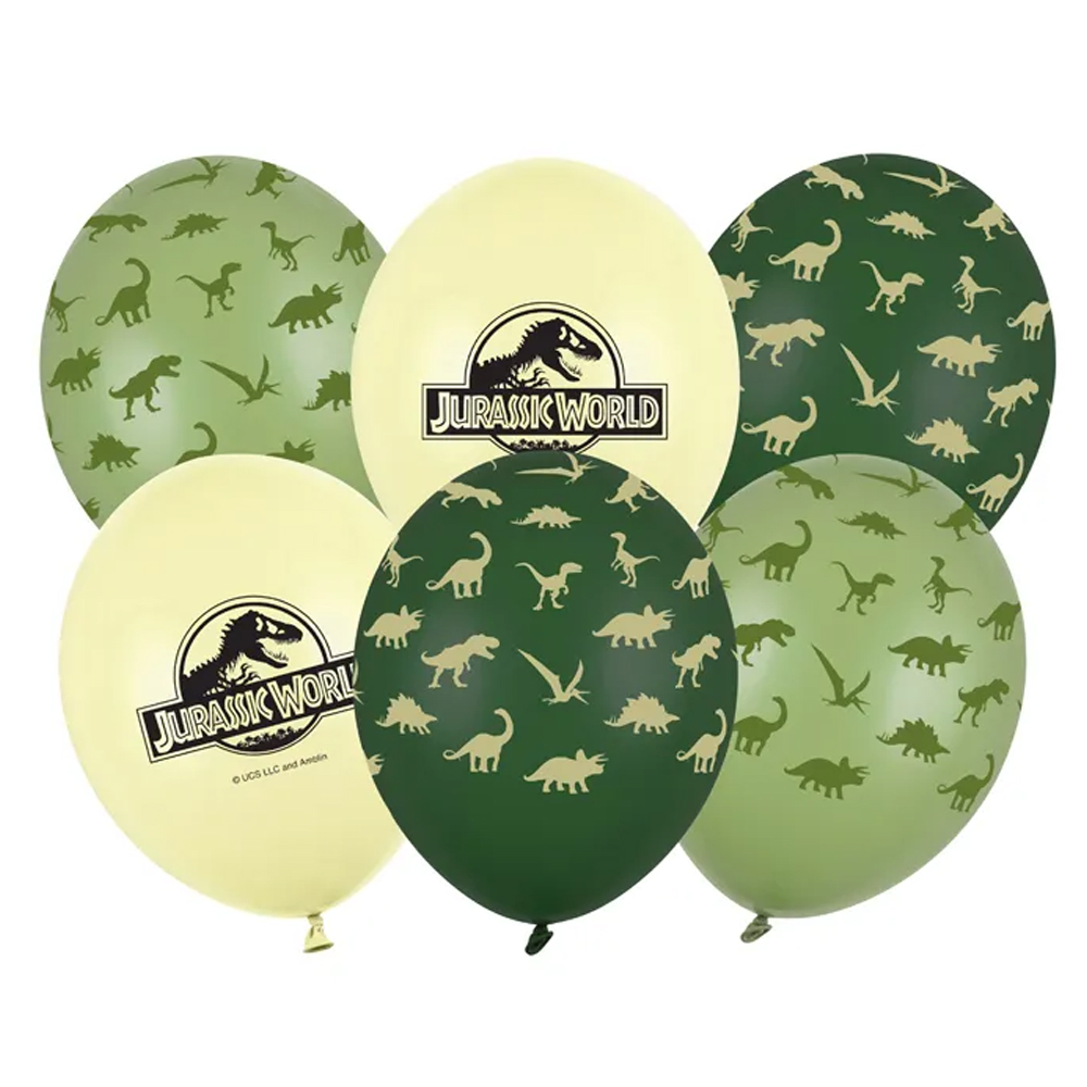 BALLOONS JURASSIC WORLD 30CM 6PCS