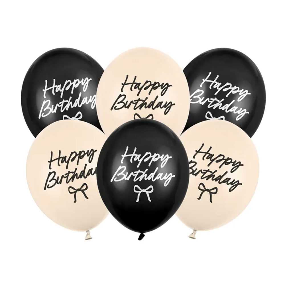 STRONG BALLOONS HAPPY BIRTHDAY BOWS 30CM 6PCS