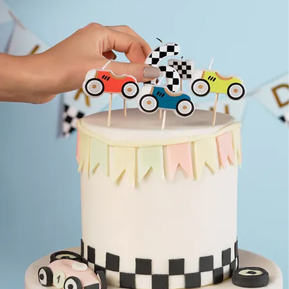 BIRTHDAY CANDLES RACING CARS 2-3CM 5PCS - Image 2