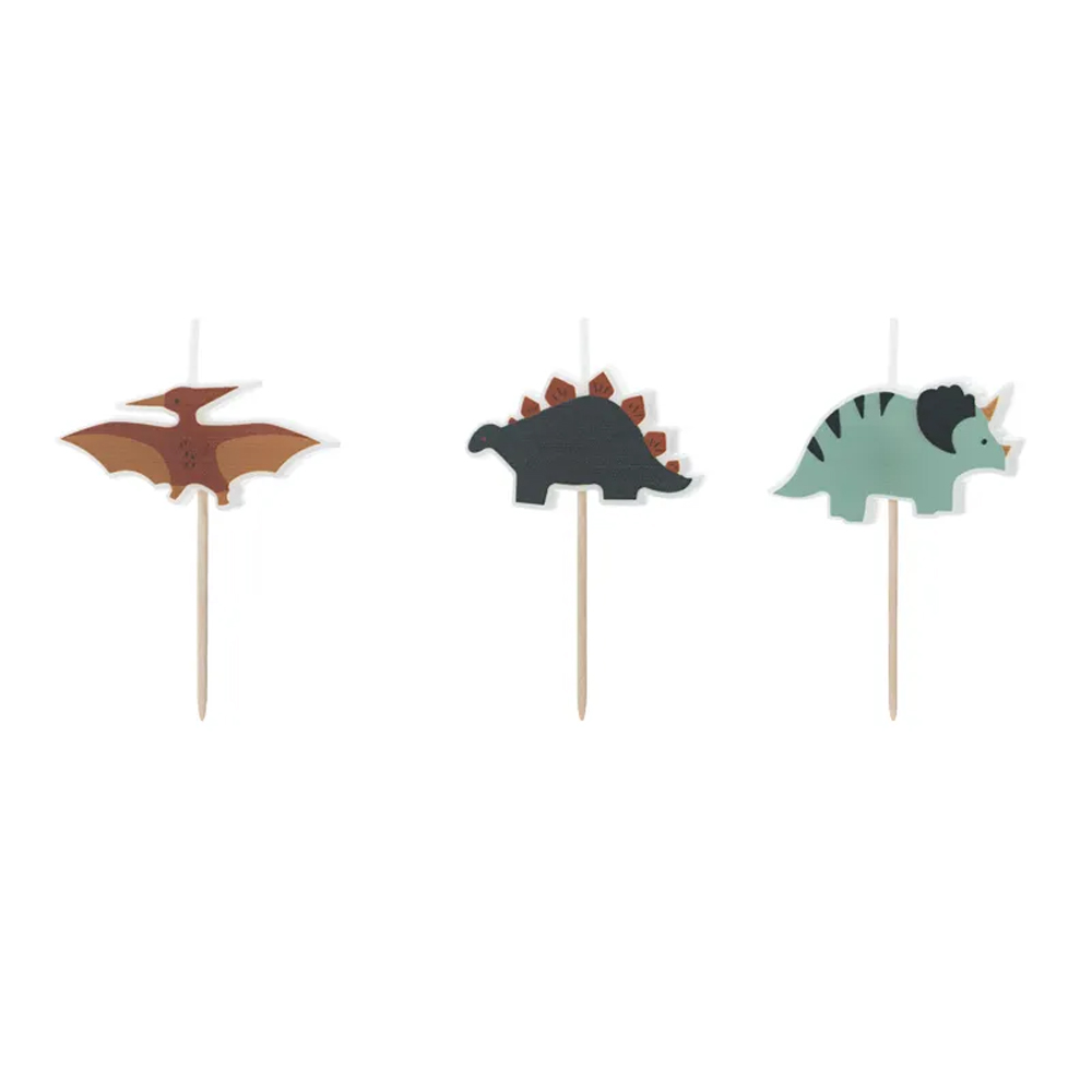 BIRTHDAY CANDLES DINOSAURS 3CM 3PCS