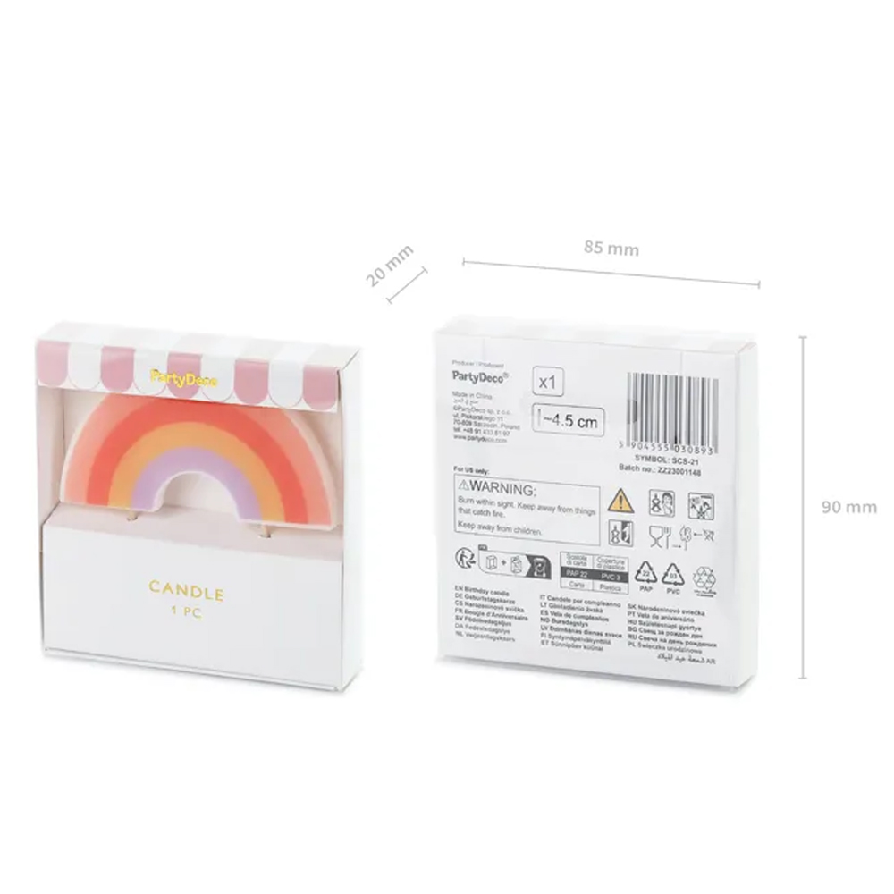 BIRTHDAY CANDLE RAINBOW 4.5CM MIX - Image 4