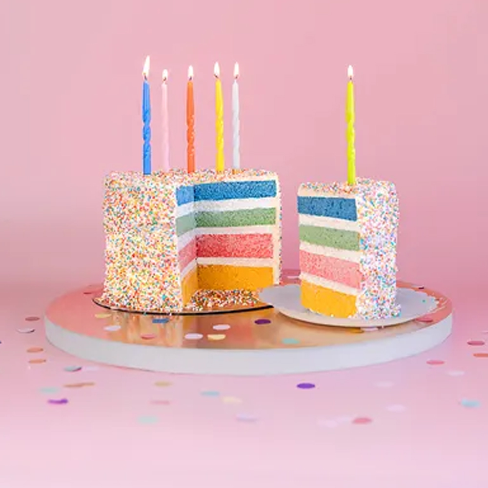 TWISTED BIRTHDAY CANDLES MIX 14CM 6PCS - Image 2