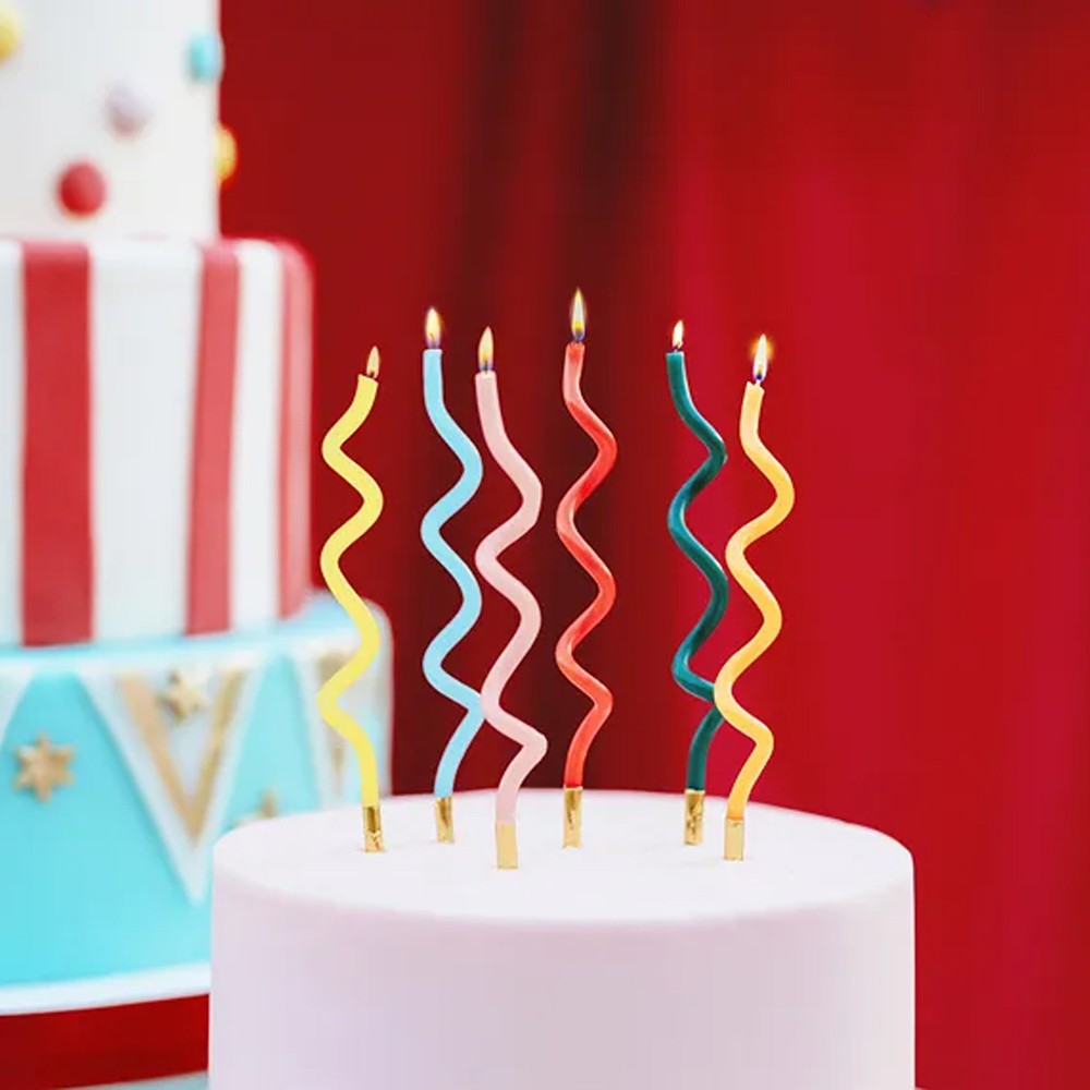 BIRTHDAY CANDLES CURL RAINBOW 14CM 12PCS - Image 2