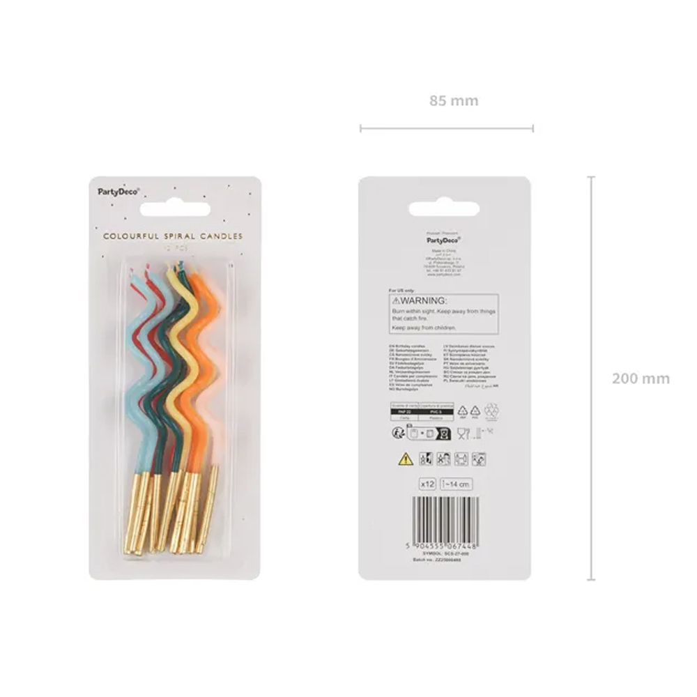 BIRTHDAY CANDLES CURL RAINBOW 14CM 12PCS - Image 4