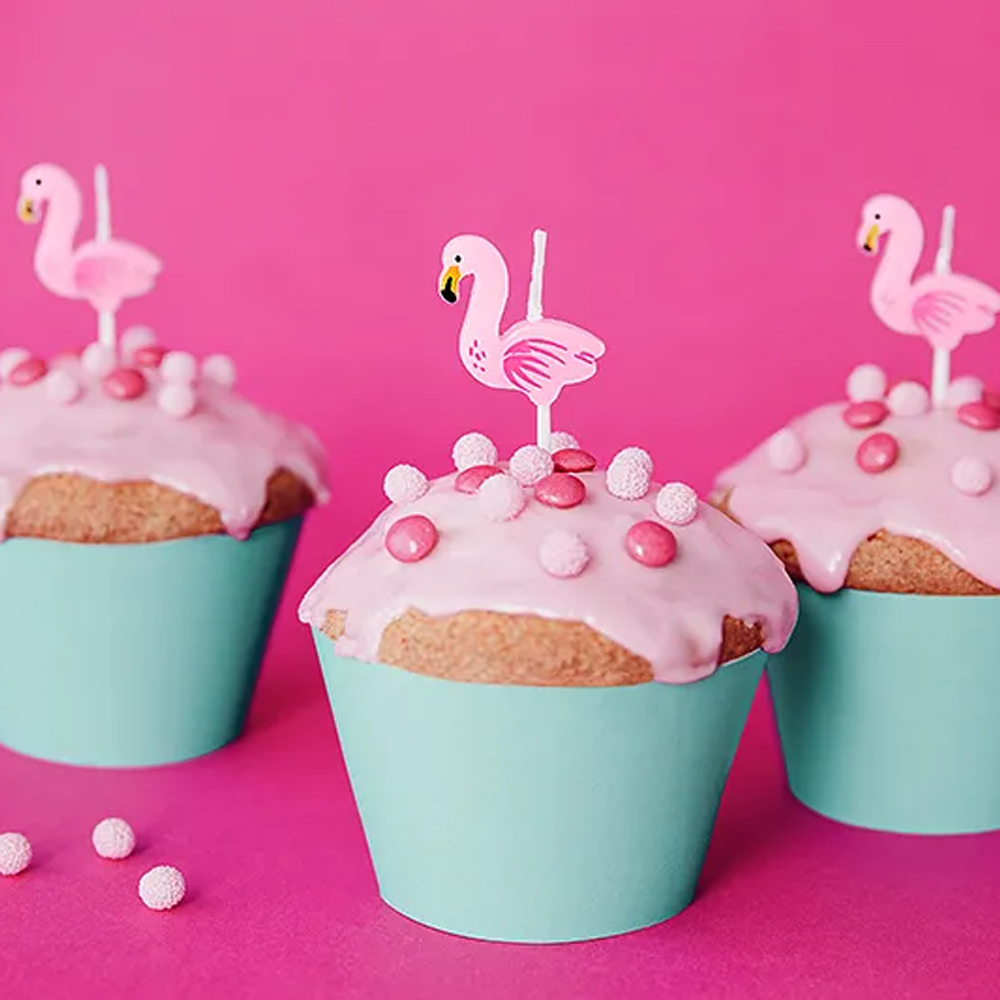 BIRTHDAY CANDLES FLAMINGOS 3CM 5PCS - Image 2