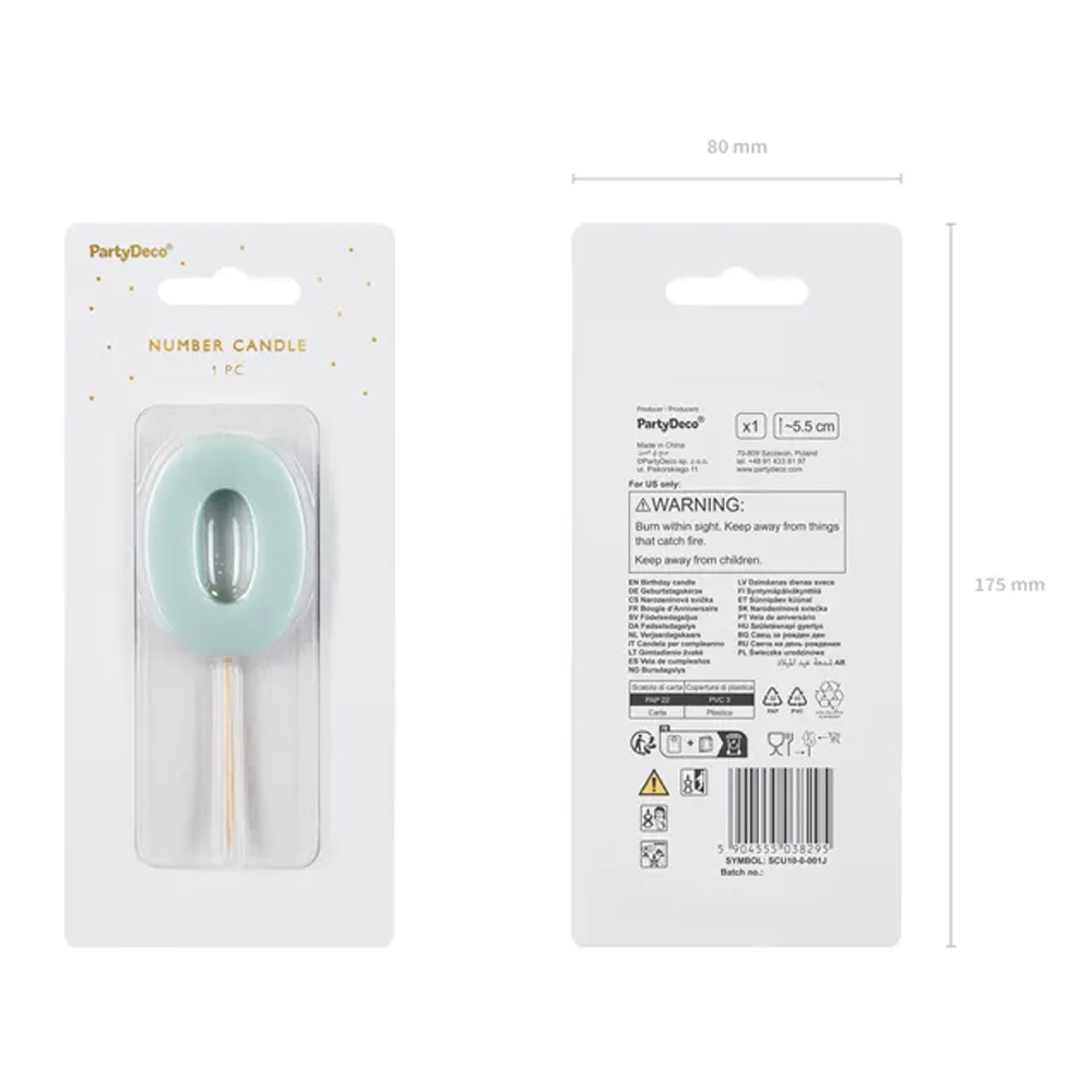 BIRTHDAY CANDLE NUMERAL 0 SIZE 5.5CM - Image 2