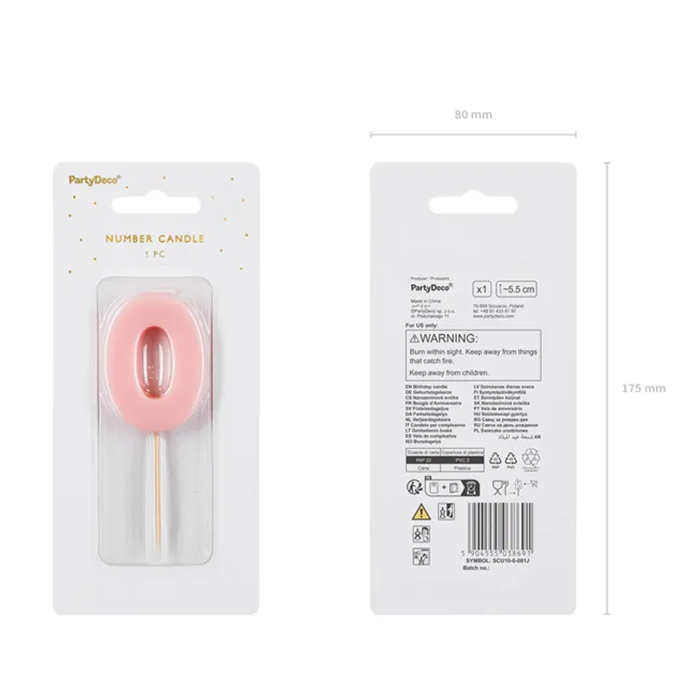 BIRTHDAY CANDLE NUMERAL 0 SIZE 5.5CM - Image 3