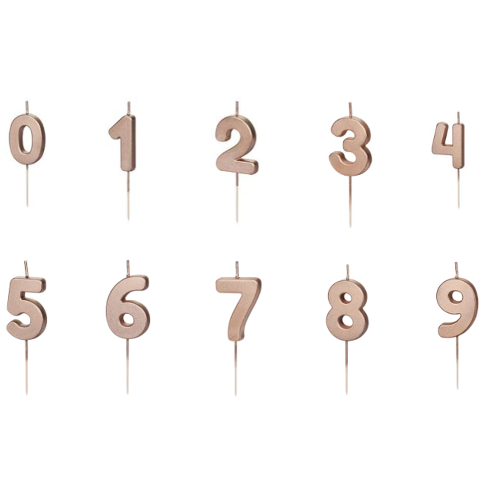 BIRTHDAY CANDLE NUMBER ROSE GOLD 4.5CM