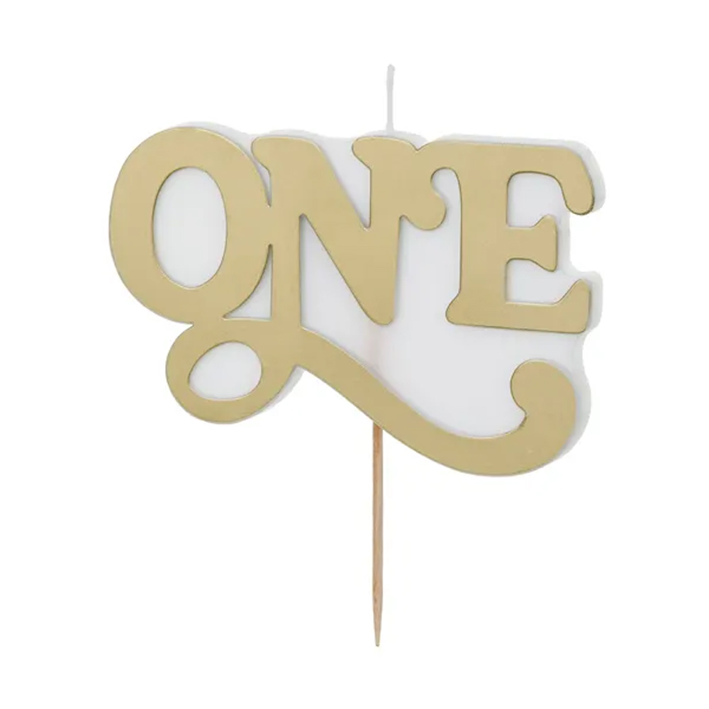 BIRTHDAY CANDLE ONE GOLD 3.8X6.5CM