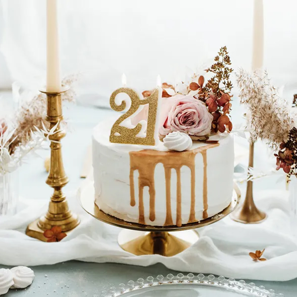 BIRTHDAY CANDLE NUMBER GOLD 7.5CM - Image 6