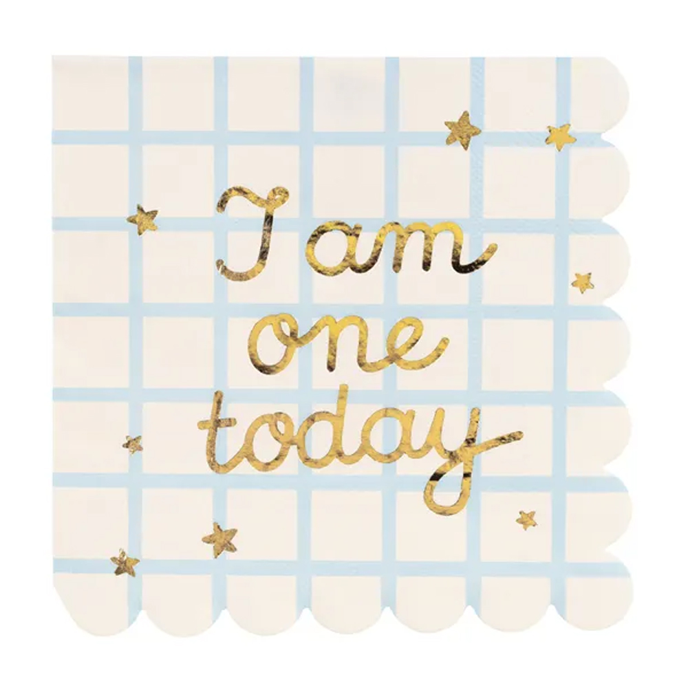NAPKINS I AM ONE TODAY TEDDY BEAR BEIGE 33X33CM 12PCS