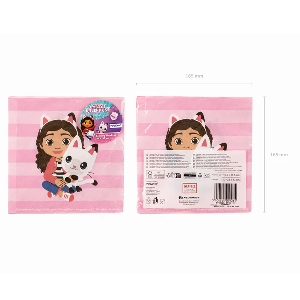 NAPKINS GABBY'S DOLLHOUSE 33X33 20PCS - Image 5