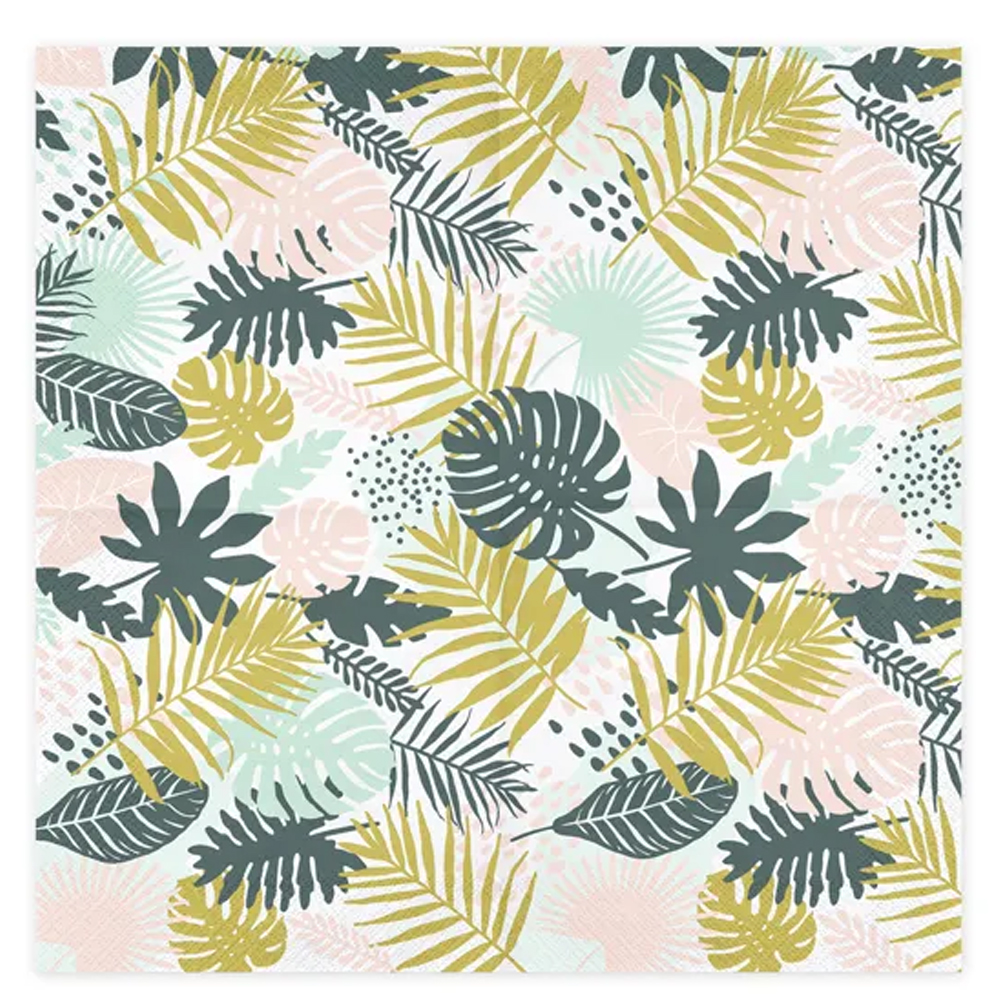 NAPKINS ALOHA LEAVES 33X33CM 20PCS - Image 2