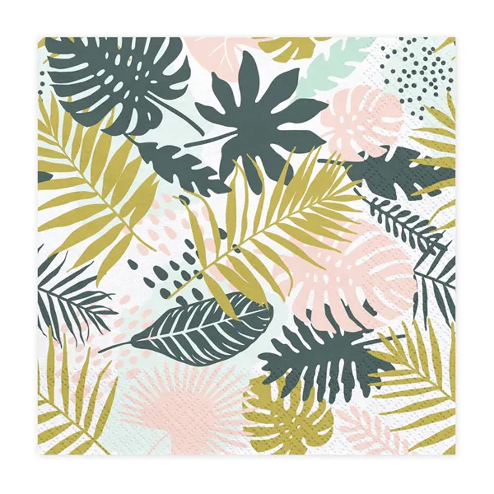NAPKINS ALOHA LEAVES 33X33CM 20PCS