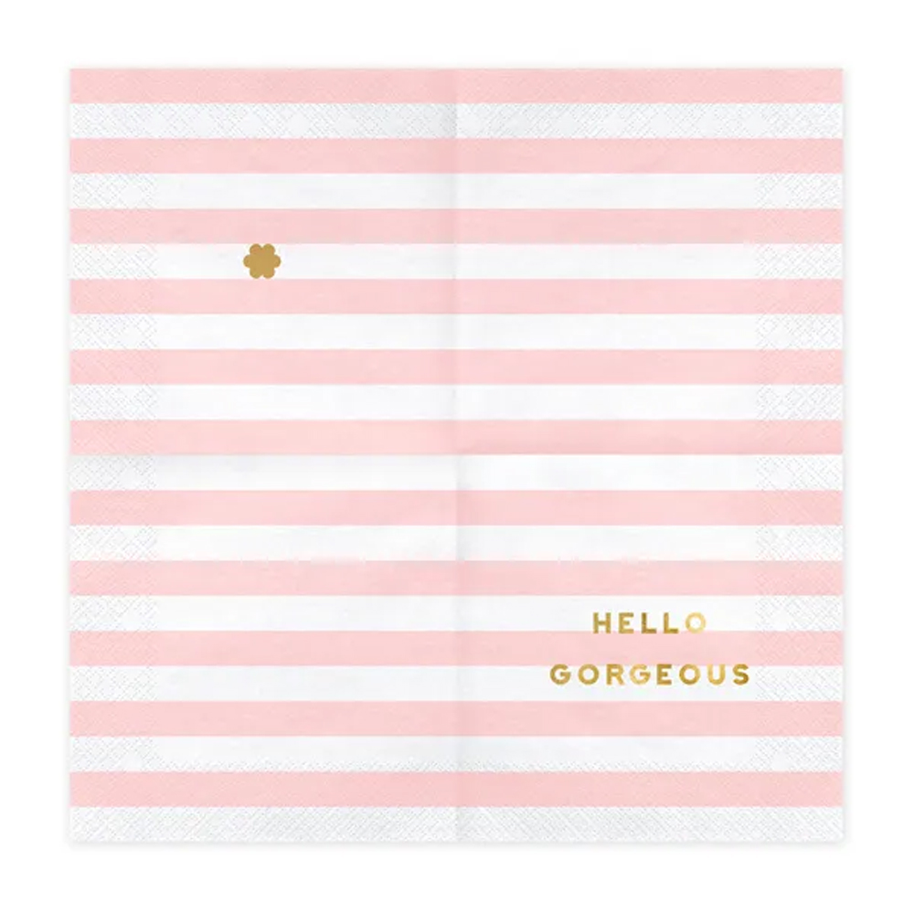 NAPKINS YUMMY - HELLO GORGEOUS LIGHT PINK 33X33CM 20PCS - Image 4