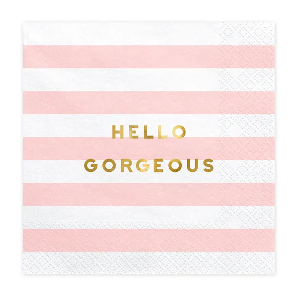 NAPKINS YUMMY - HELLO GORGEOUS LIGHT PINK 33X33CM 20PCS