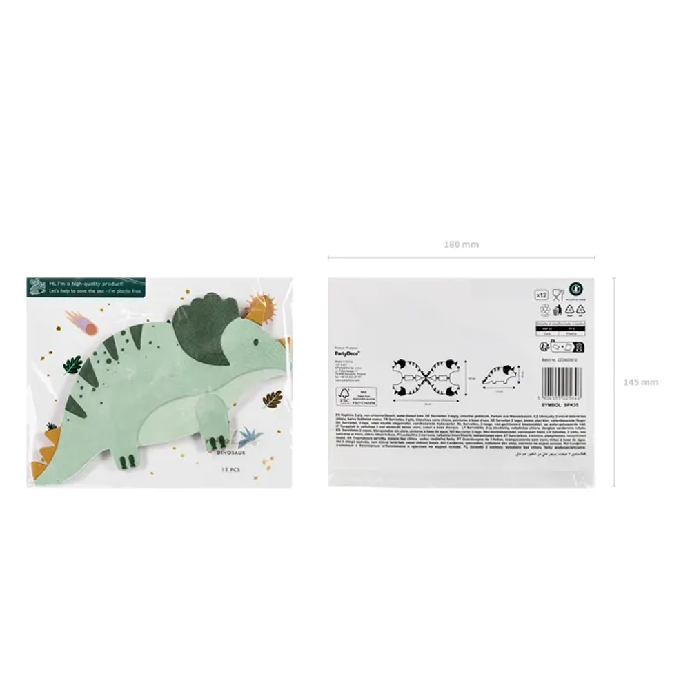 NAPKINS TRICERATOPS 18X10CM 12PCS - Image 4