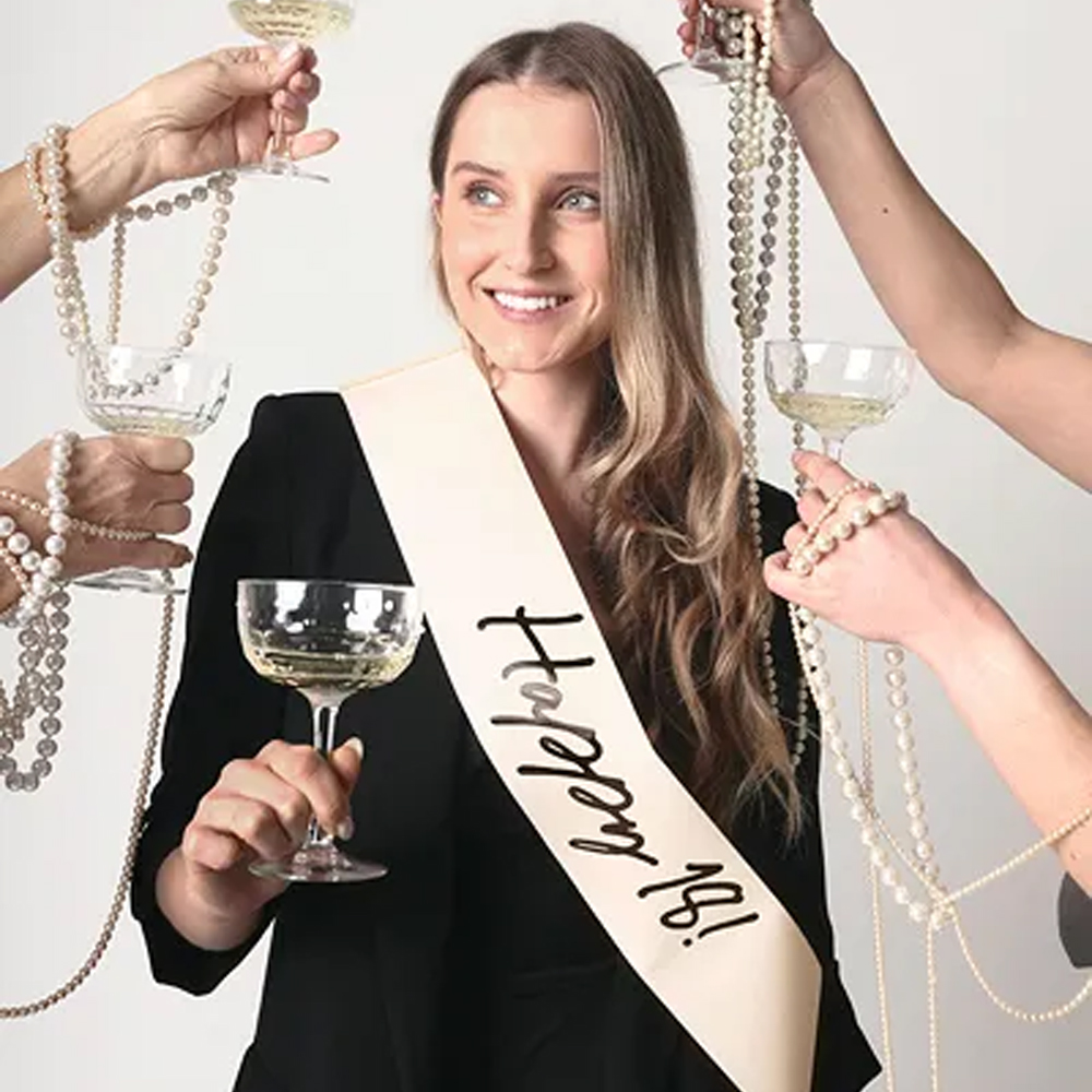 HAPPY SASH CREAM 76CM - Image 3