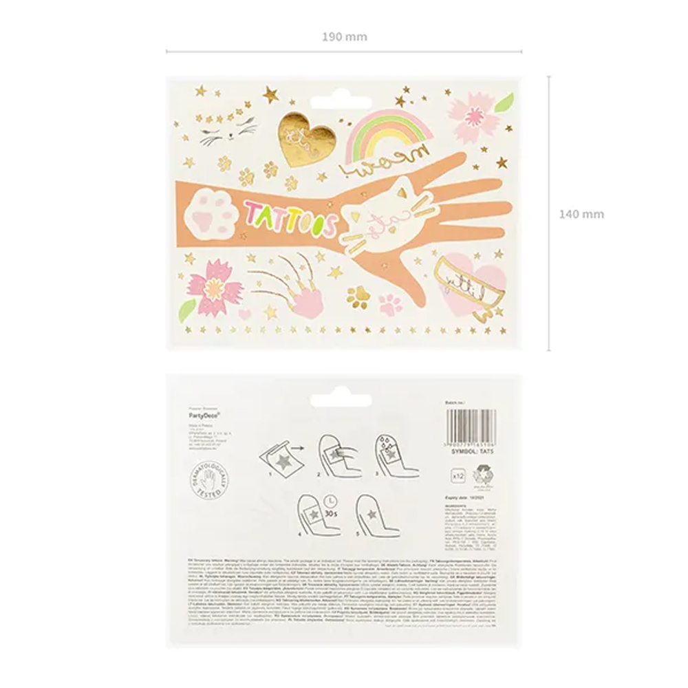 TEMPORARY TATTOOS CATS 12PCS - Image 5
