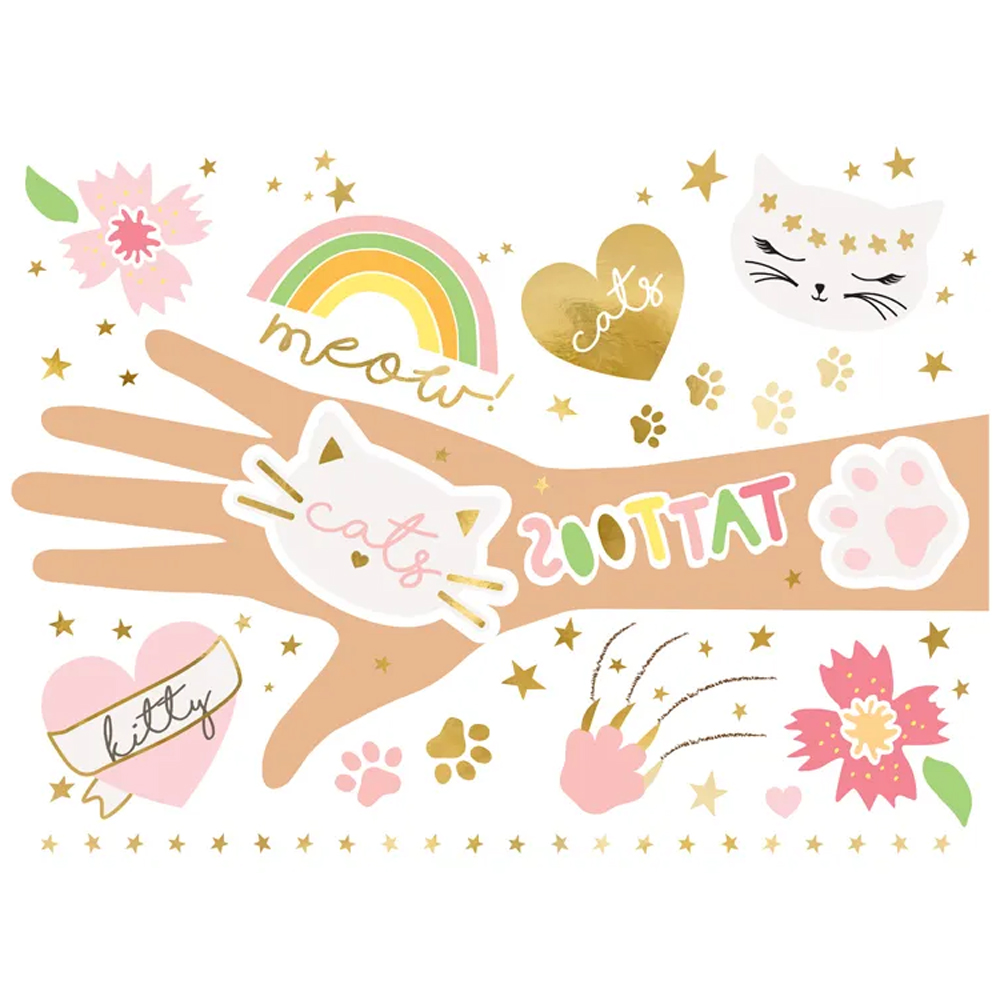 TEMPORARY TATTOOS CATS 12PCS