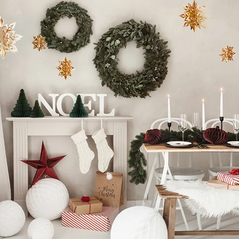 GIFT BAGS MERRY CHRISTMAS KRAFT 25X11X27CM 3PCS - Image 2