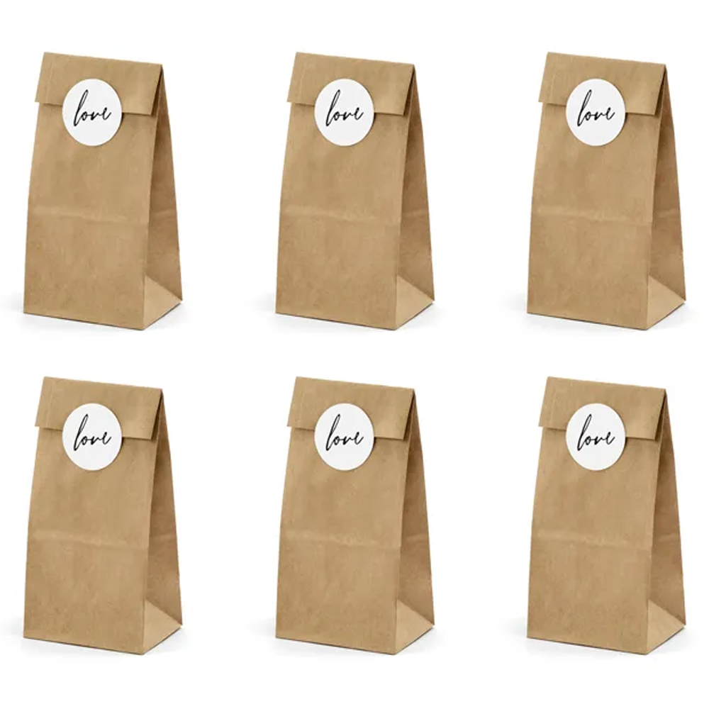TREAT BAGS 2 KRAFT 6PCS
