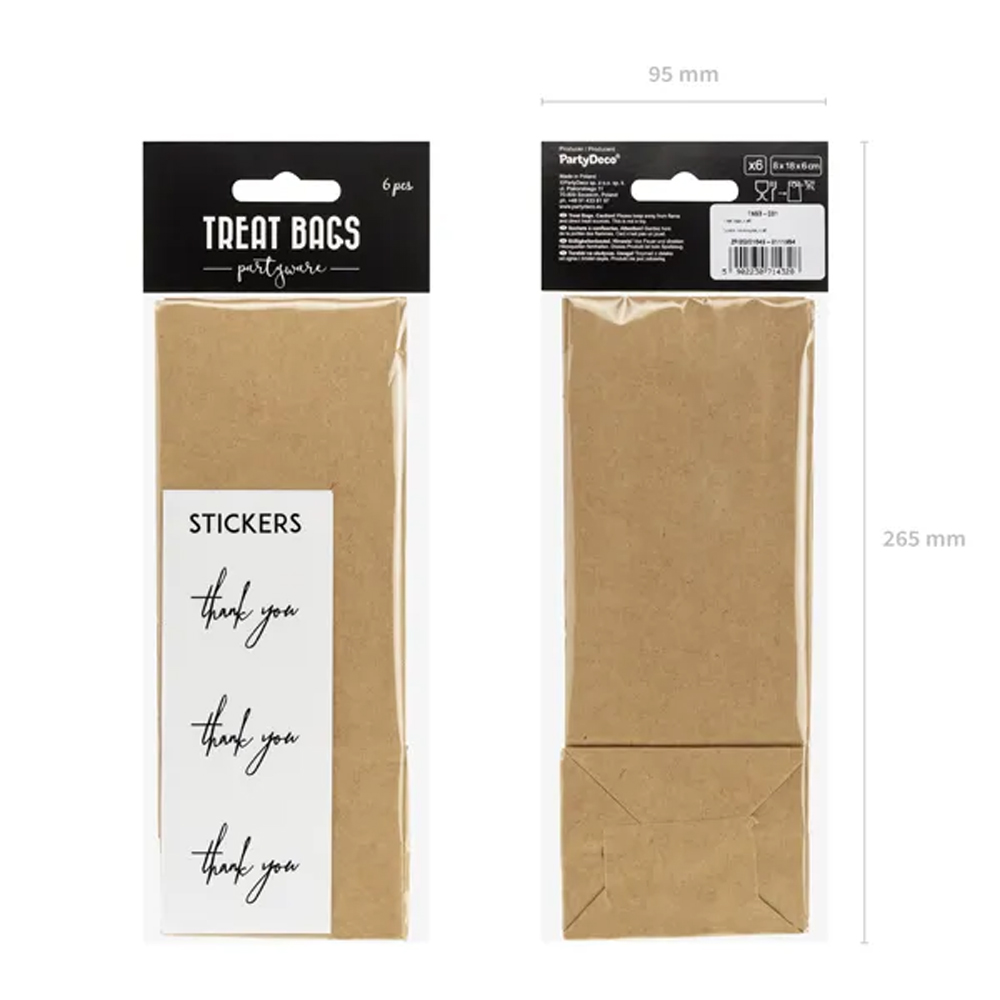 TREAT BAGS 3 KRAFT 6PCS - Image 4