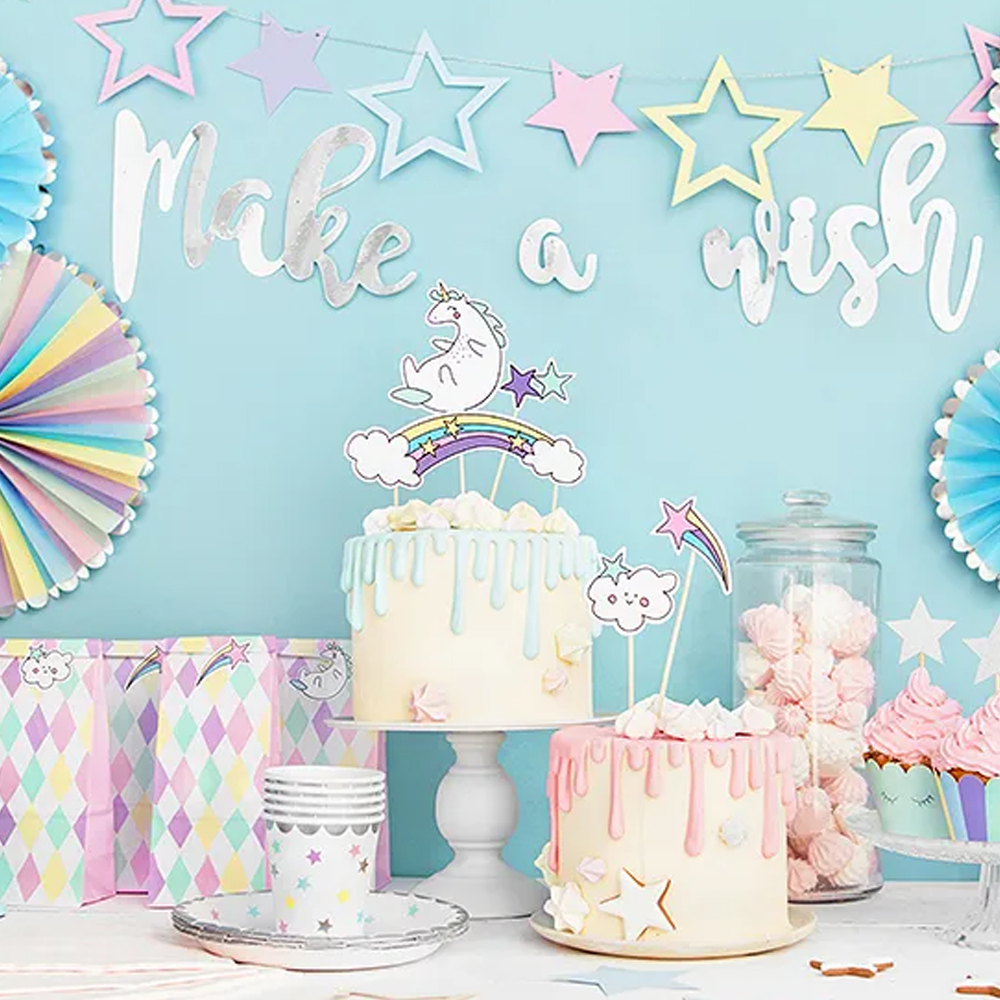 PLATES UNICORN - STARS 18CM 6PCS - Image 2