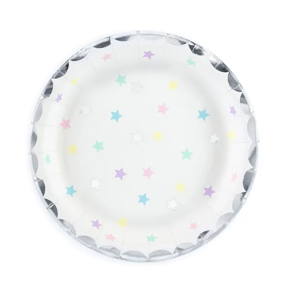 PLATES UNICORN - STARS 18CM 6PCS