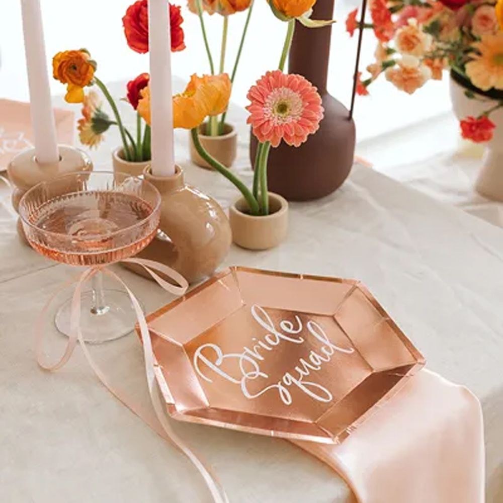 PLATES BRIDE SQUAD ROSE GOLD 23CM 6PCS - Image 3