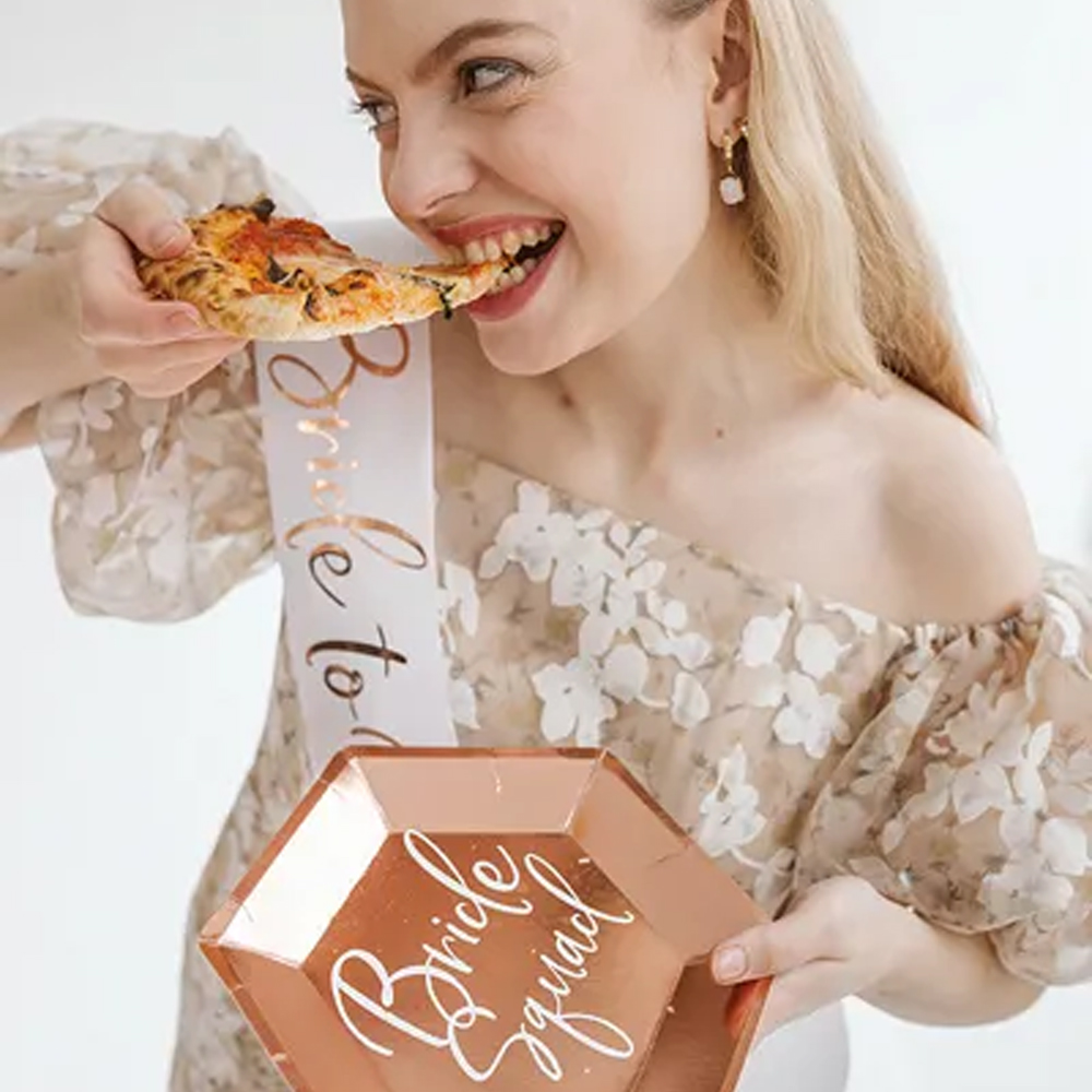 PLATES BRIDE SQUAD ROSE GOLD 23CM 6PCS - Image 2