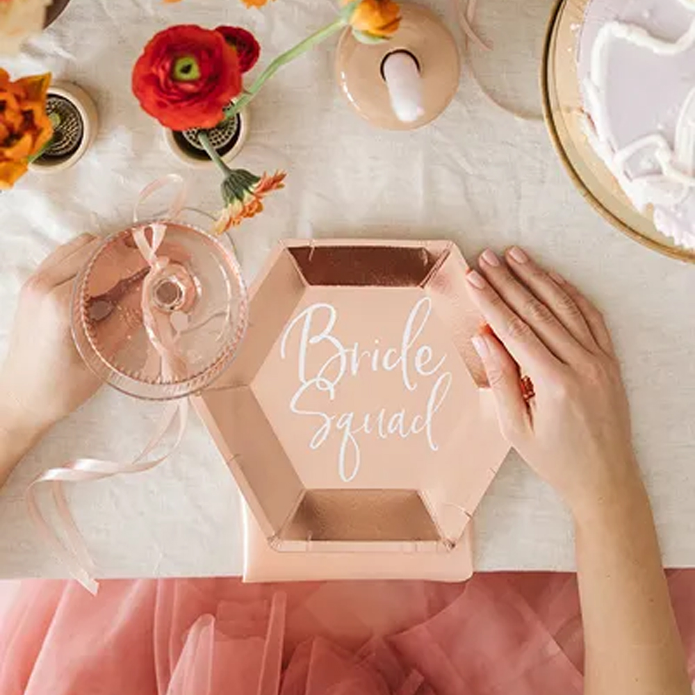 PLATES BRIDE SQUAD ROSE GOLD 23CM 6PCS - Image 4