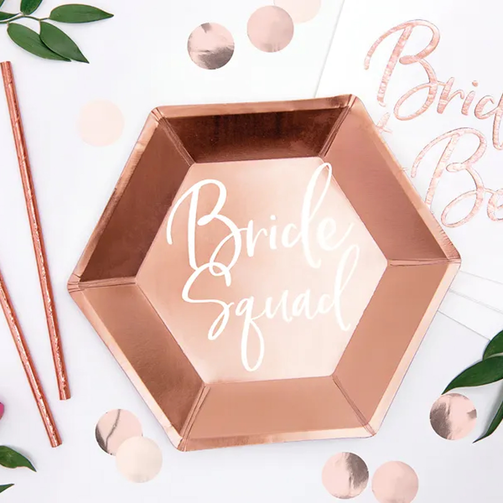 PLATES BRIDE SQUAD ROSE GOLD 23CM 6PCS - Image 6