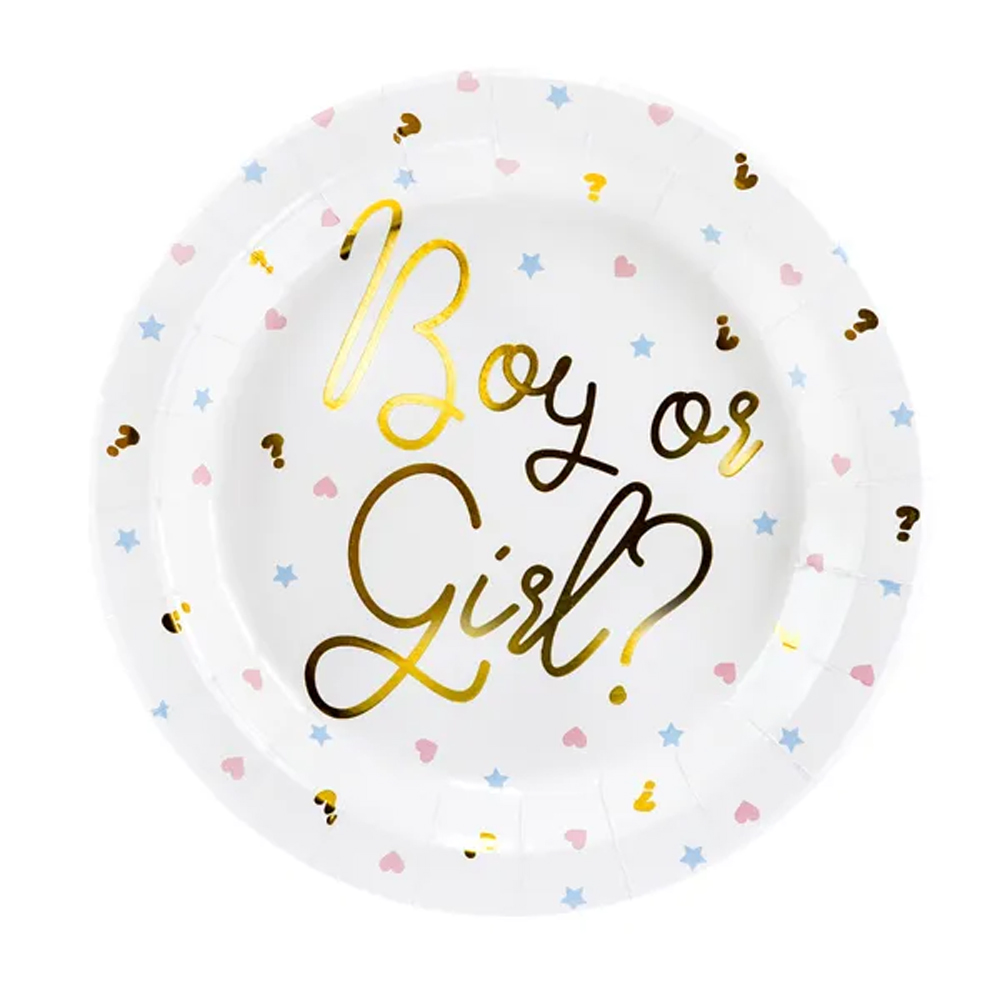 PLATES BOY OR GIRL 23CM 6PCS