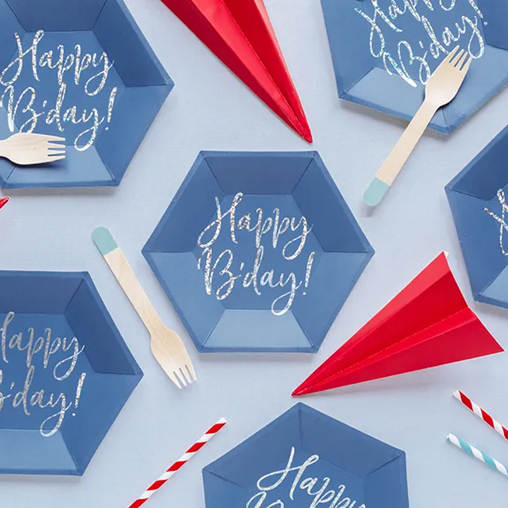 PLATES HAPPY B'DAY! 20CM 6PCS - Image 3